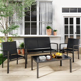 4 Pieces Patio Furniture Set, Outdoor Conversation Sets for Patio