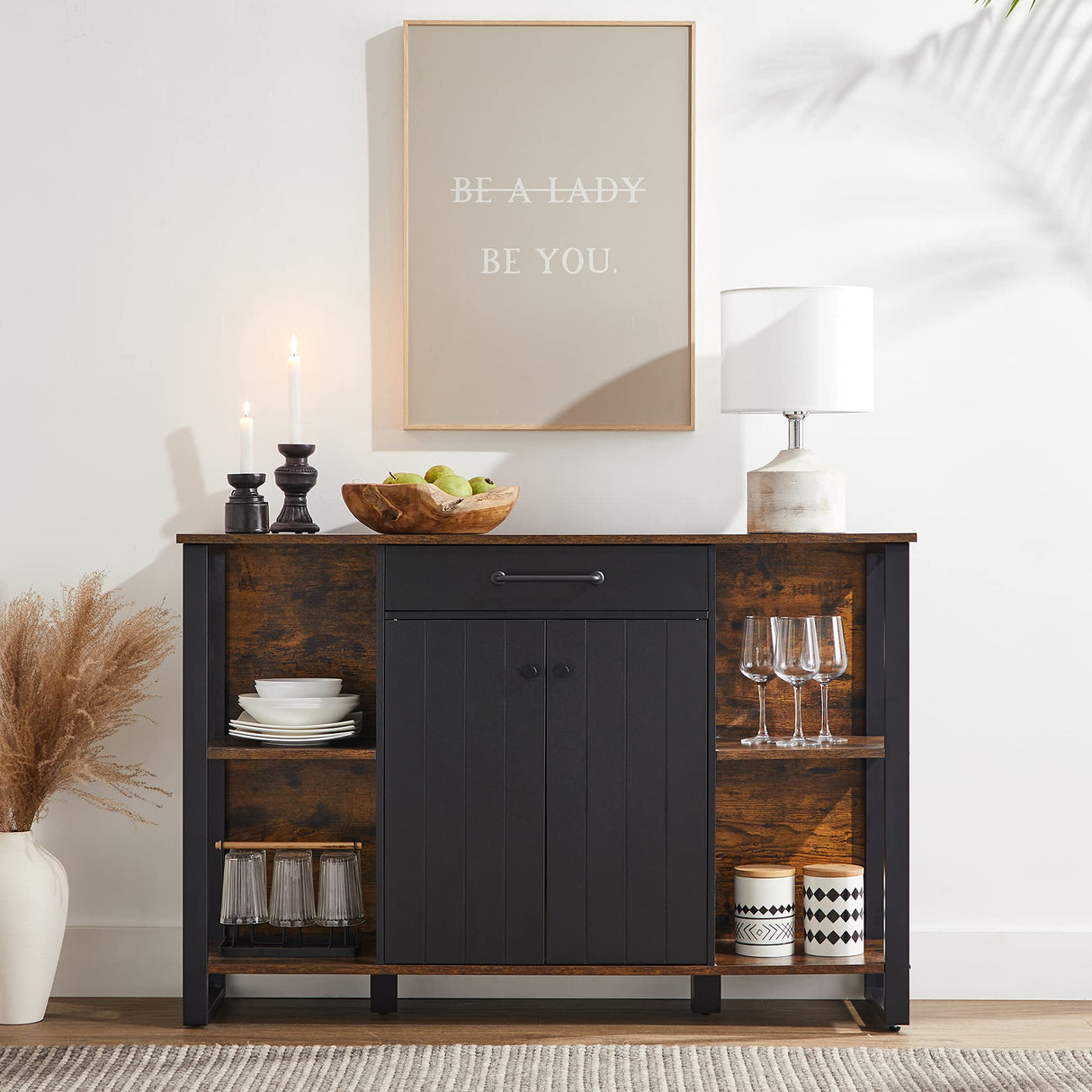 Buffet Cabinet, Kitchen Sideboard, Storage Organizer with Drawer