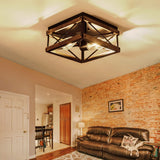 Flush Mount Light Fixture, 2-Light Rustic Ceiling Light Combine