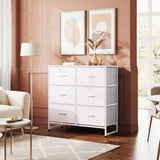 Fabric Dresser for Bedroom, 6 Drawer Double Dresser, Storage Tower with Fabric Bins