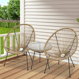 3 Piece Balcony Furniture with Cushions All Weather Patio Bistro Sets