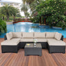 Outdoor PE Wicker Furniture Set Patio Rattan Sectional Conversation Sofa Set