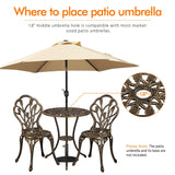 Patio Bistro Sets 3 Piece, Outdoor Cast Aluminum Garden Table