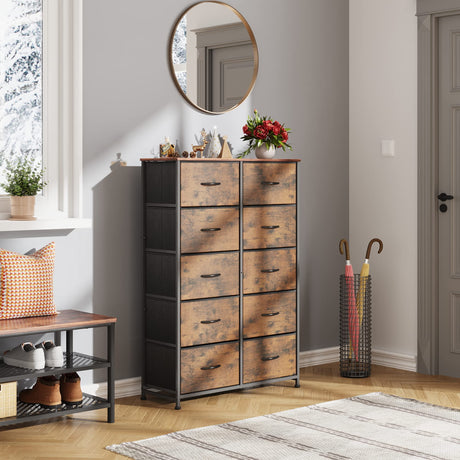 Tall Dresser for Bedroom with 10 Drawers Chest of Drawers