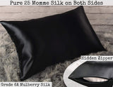 100% Silk Pillowcase for Hair Zippered Luxury 25 Momme Mulberry Silk Charmeuse Silk