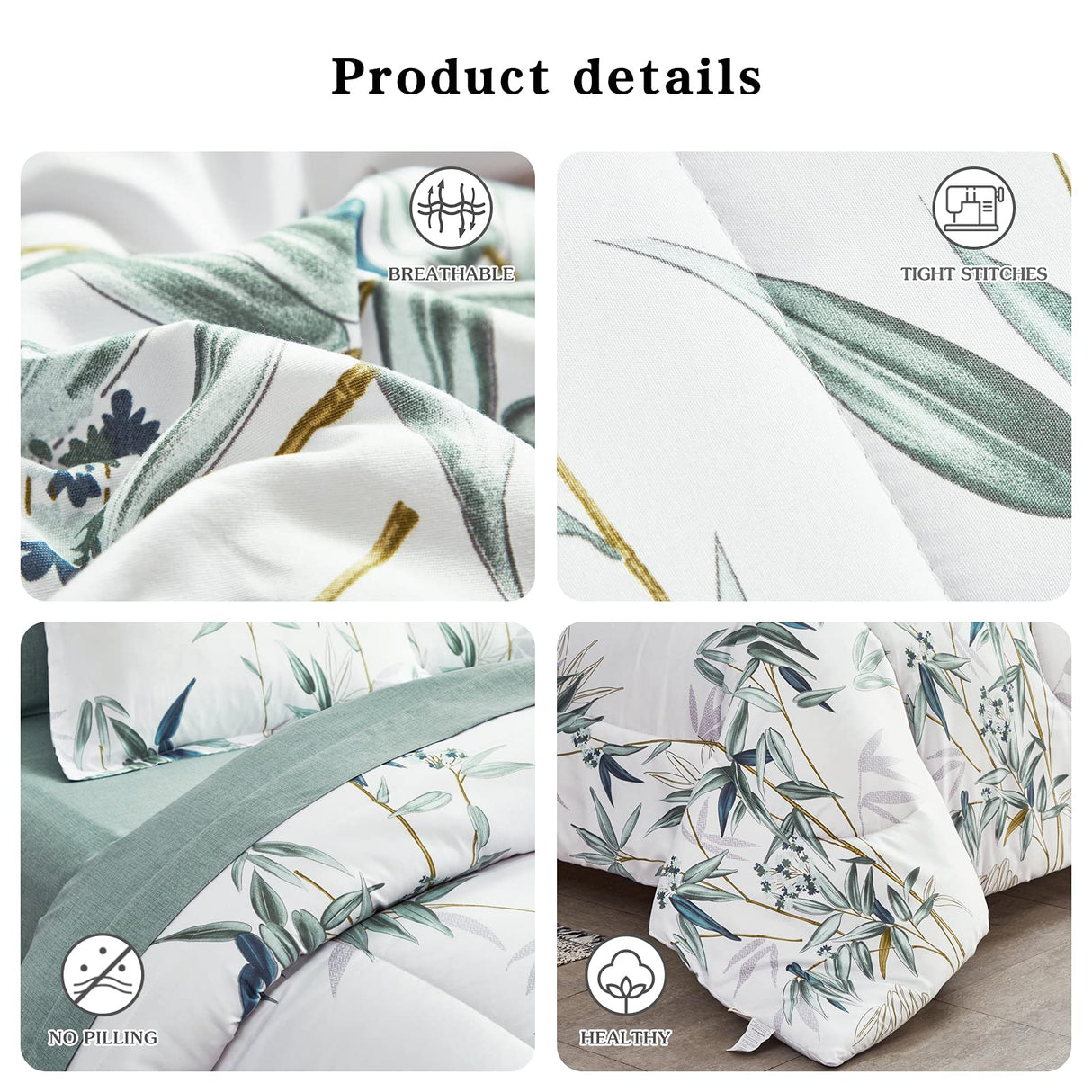 7 Pieces Bed in a Bag Queen Comforter Set with Sheets