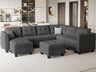 Sofa Set with Ottomans Oversized U Shaped Sofa Set with Storage Seat