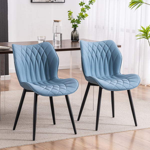 Dining Chairs Set of 2 Upholstered Faux Leather Kitchen Dining Room Chairs