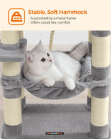 Cat Tree, 44.1-Inch Cat Tower for Indoor Cats, Multi-Level Cat Condo