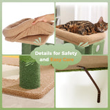 Cactus Cat Tree for Large Cats 53 Inches Multilevel Cat Tower with Large Hammock