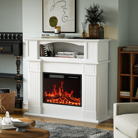 Freestanding TV Stand with Fireplace Heater