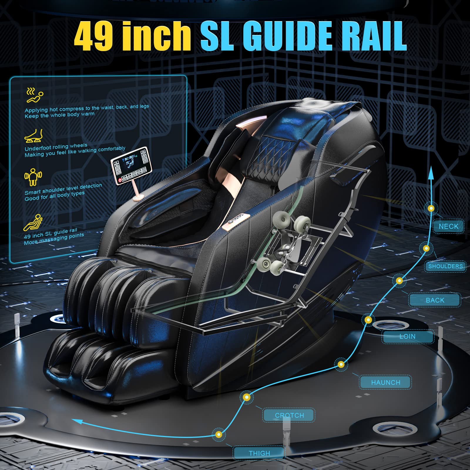 ZenWyse Smart SL-Track Massage Chair – Zero Gravity, Shoulder Detection & 7 Techniques