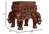 Maharajah Elephants Indian Decor Upholstered Footstool