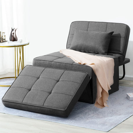 4 in 1 Multi Function Folding Ottoman Breathable Linen Couch Bed