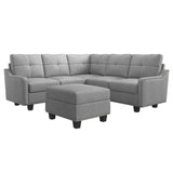 Convertible Sectional Sofa, L Shaped Couch with Storage Ottoman