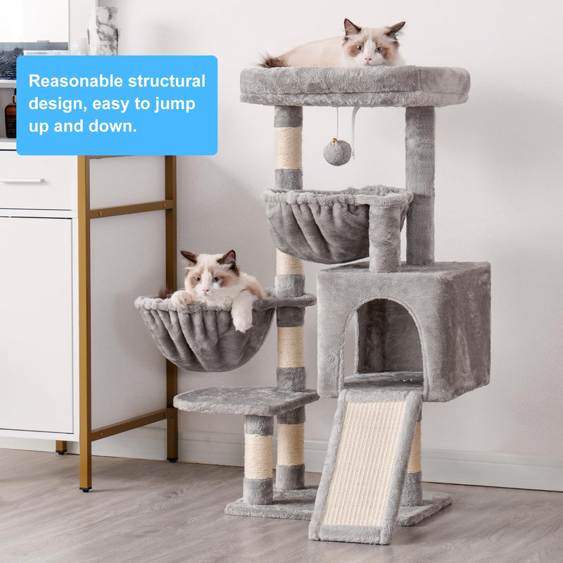 Cat Tree, Cat Tower for Indoor Cats, Cat House with Large Padded Bed, Cozy Condo