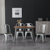 Metal Dining Chair Farmhouse Tolix Style for Kitchen Dining Room