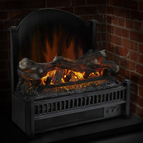 Electric Log Insert with Removeable Fireback with Heater