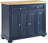 Madison Kitchen Island with Butcher Block Top, Navy