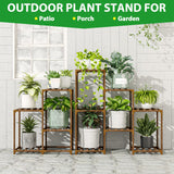 Plant Stand Indoor Outdoor Corner Plant Shelf Wood Plant Stand Rack for Multiple Plants