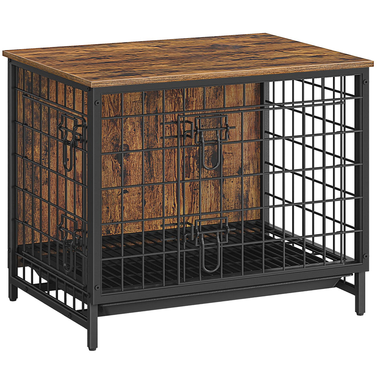 Dog Crate Furniture, Wooden Dog Kennel with Removable Tray, Heavy-Duty Dog Cage