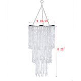 Modern Chrome Beaded Hanging Chandelier (W10.25 x H20”)