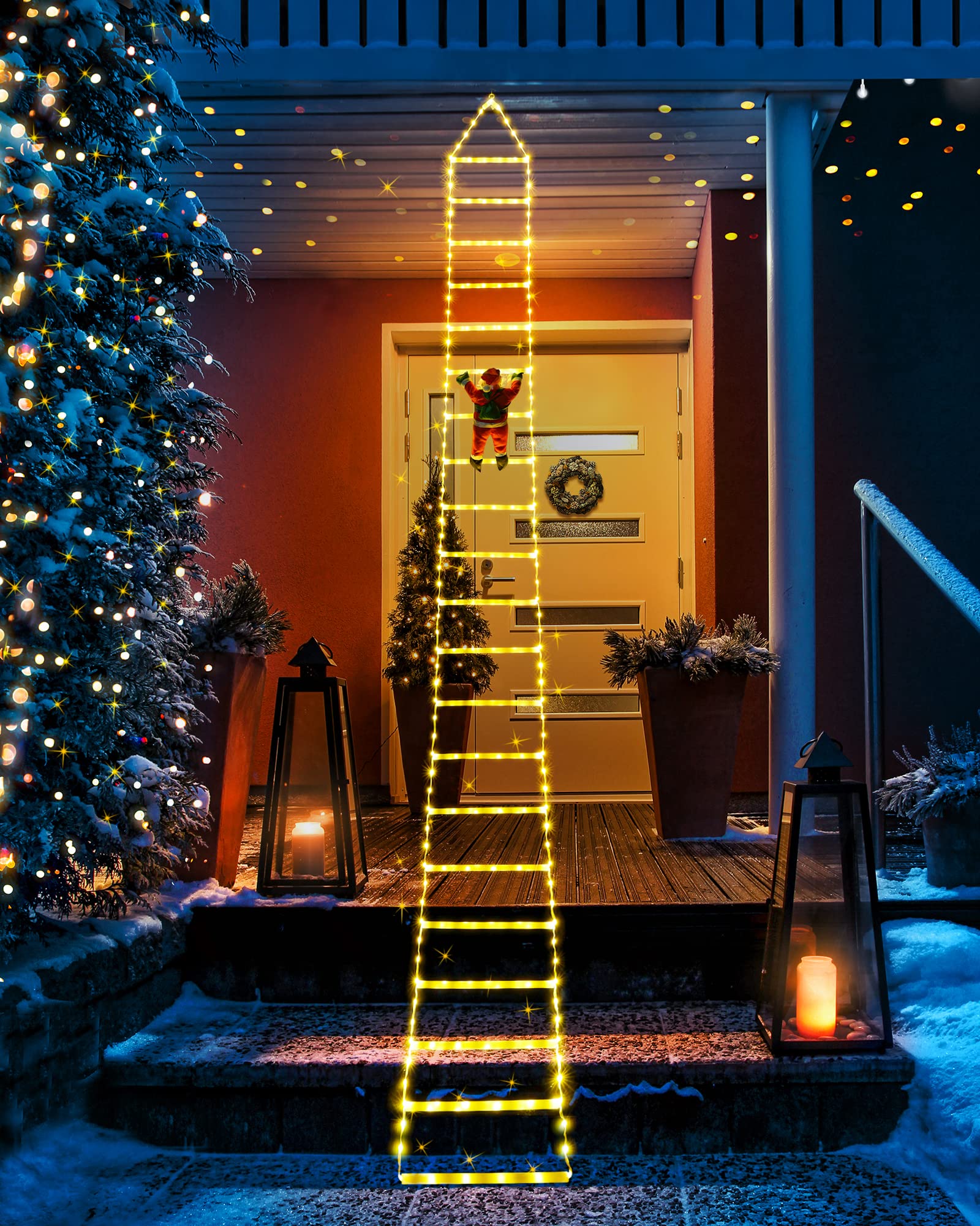 LED Christmas Lights - 10ft Christmas Decorative Ladder