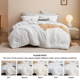 Boho Comforter Set  - White Tufted Shabby Chic Bedding Comforter Set