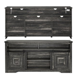 TV Stand for 75+ inch TV, 66" Farmhouse Entertainment Center