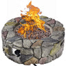 Gas Fire Pit, 28 Inch 40,000 BTU Propane Fire Outdoor w/Natural Stone