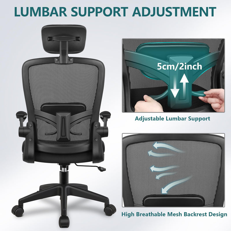 Ergonomic Office Chair, Headrest Desk Chair