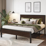 Queen Bed Frame with Headboard, Heavy Duty Platform Bed with Under-Bed Storage