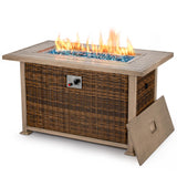 44" L Propane Gas Pit Fire Table,50,000 BTU Auto-Ignition, CSA Certification, Aluminum