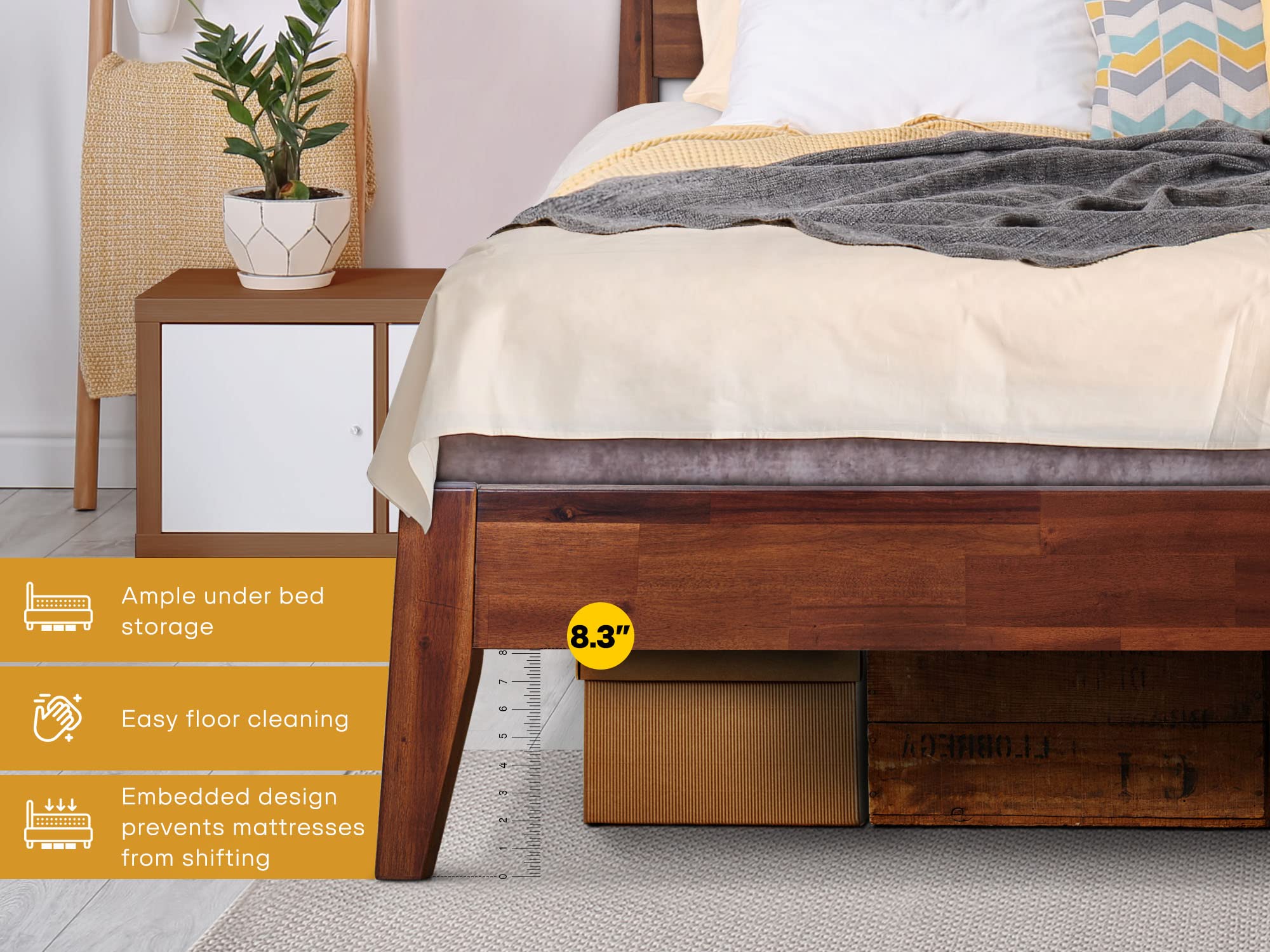 Wooden Frame with Headboard