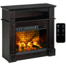 32" Electric Fireplace with Mantel, Freestanding Heater with LED Log Flame