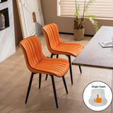 Orange Dining Chairs Set of 2 Upholstered Mid Century Modern Kitchen Chairs