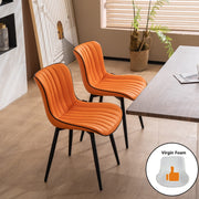 Orange Dining Chairs Set of 2 Upholstered Mid Century Modern Kitchen Chairs