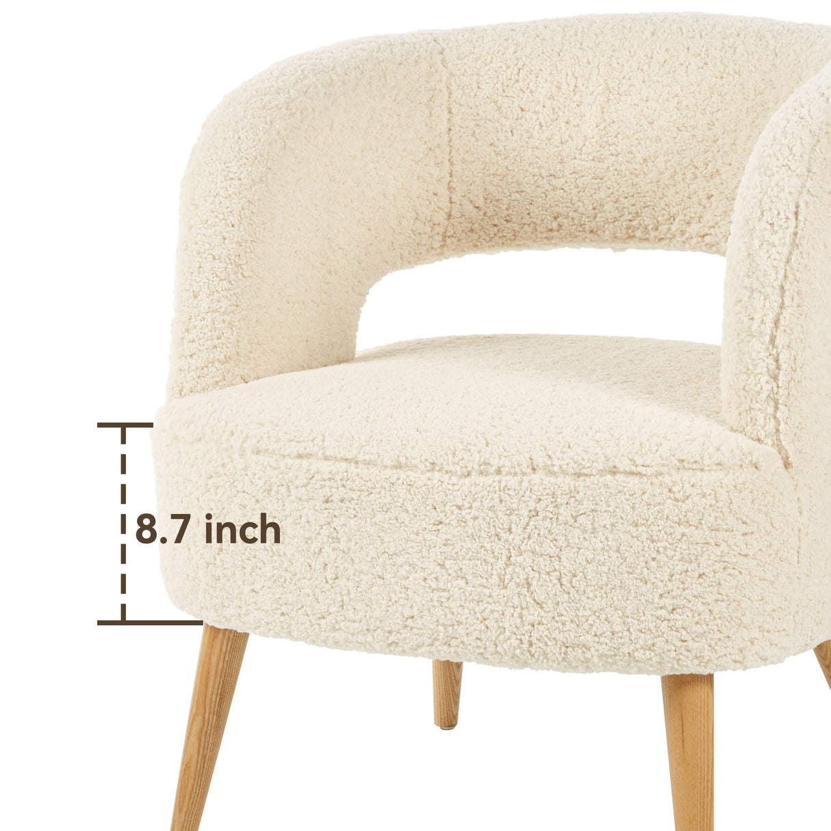 Accent Chair with Ottoman Teddy Fleece Upholstered