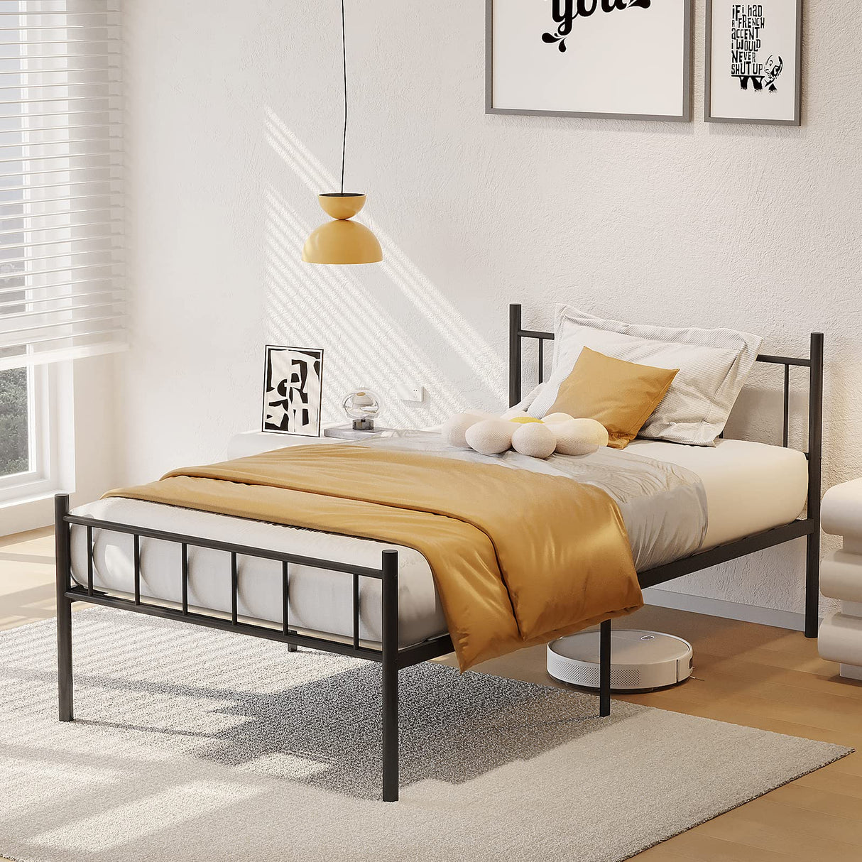 Classic Metal Bed Frame Platform Mattress Foundation