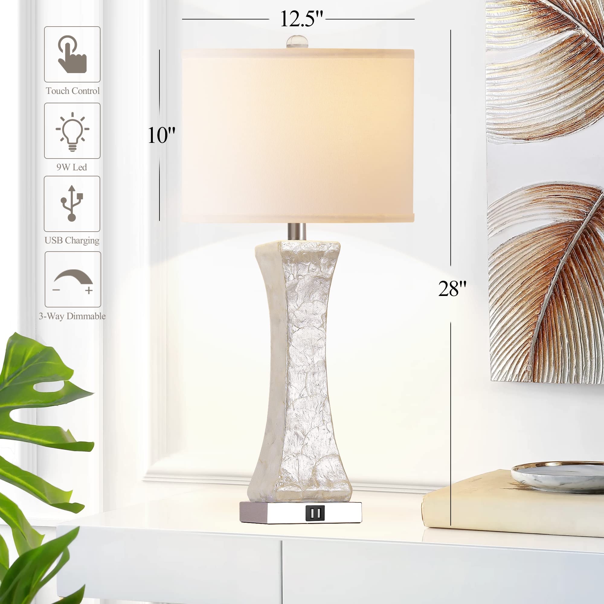 Set of 2 Touch Control Table Lamps