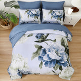 Blue Queen Comforter Set 7 Piece Bed in a Bag Queen