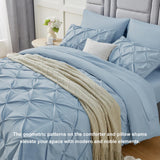 Queen Comforter Set - 7 Pieces Comforters Queen Size Light Blue