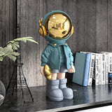 Astronaut Statues Spaceman Arts Gifts Light Blue Figurine Ornament