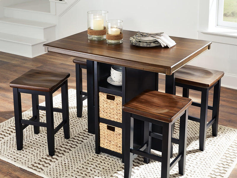 Dolingham Modern Counter Height Dining Table Set with Storage