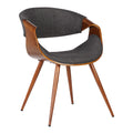 Butterfly Dining Chair in Charcoal Fabric and Walnut Wood Finish