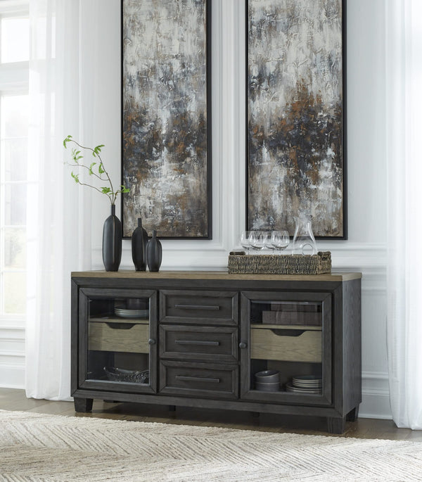 Foyland Casual Dining Room Server with Soft-close Drawers
