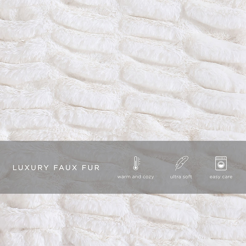 Lapin Ultra Fine Faux Fur Throw Blanket - Luxurious, Chic, Soft and Cozy