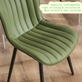 Olive Green Dining Chairs Set of 2 Upholstered Mid Century Modern Kitchen Chair