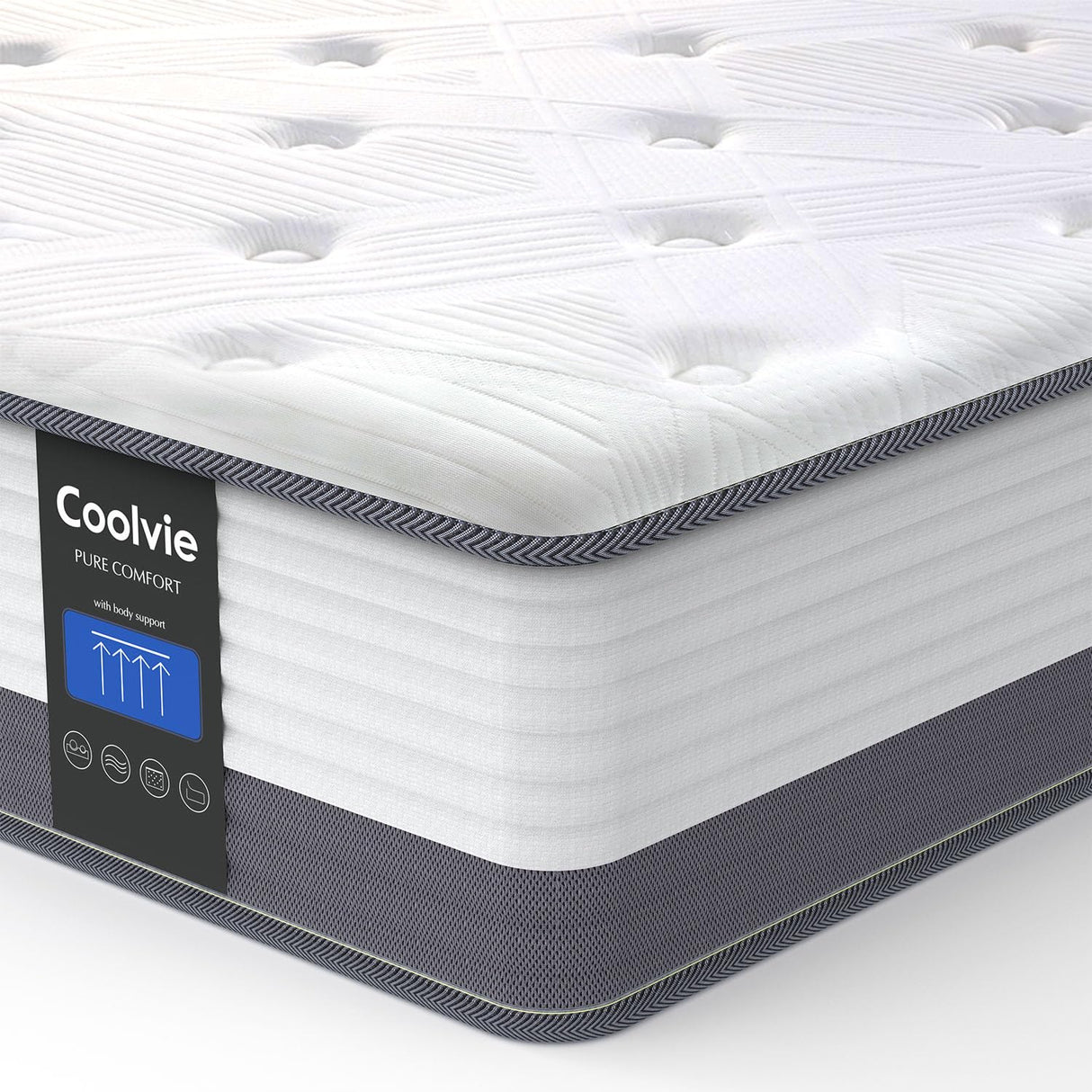 Queen Mattresses, 10 Inch Queen Size Hybrid Mattress, Bed in A Box