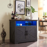 LED Farmhouse Sideboard Buffet Cabinet